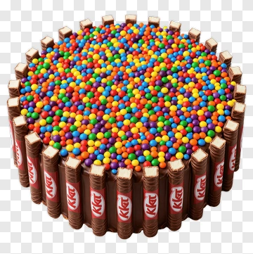 Colorful Candy Cake With Kit Kat PNG
