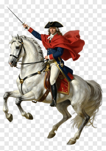 General On Horseback With Sword PNG