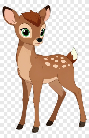 Cartoon Deer With Big Eyes PNG