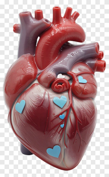 Colorful Heart Model With Blue Hearts PNG