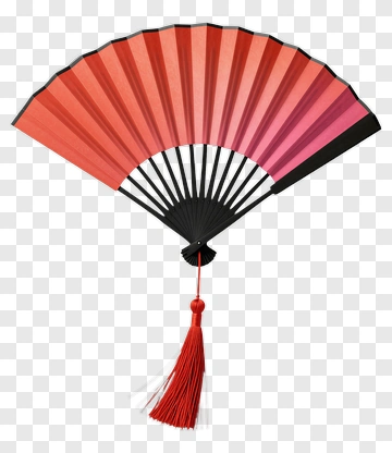 Red And Black Decorative Fan PNG