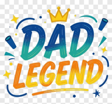 Dad Legend Graphic Design PNG