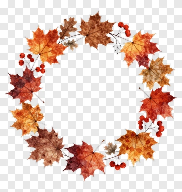 Autumn Leaf Wreath PNG