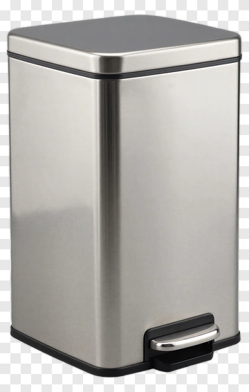 Stainless Steel Trash Can With Pedal PNG