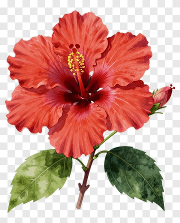 Red Hibiscus Flower PNG