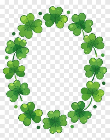 Colorful Shamrock Wreath PNG