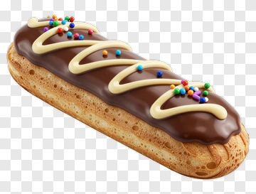 Chocolate Eclair With Sprinkles PNG