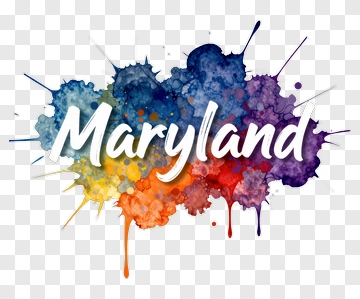 Colorful Maryland Watercolor Splash PNG