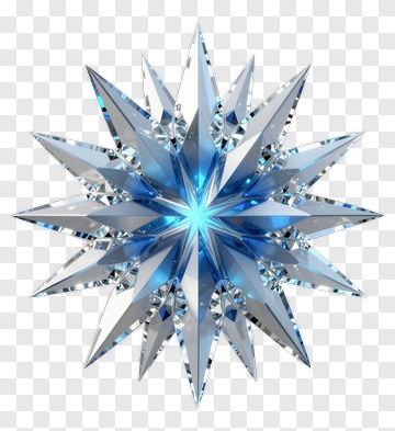 3D Blue Starburst Shape PNG