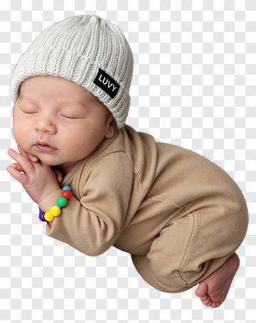 Sleeping Baby In Knit Hat PNG