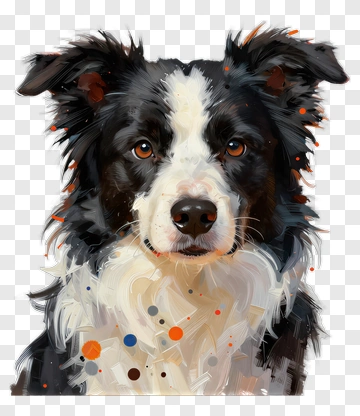 Border Collie Dog Portrait PNG