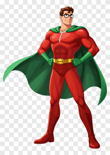 Superhero Character In Red Costume PNG