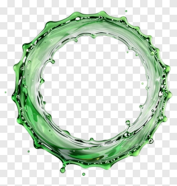 Green Water Splash Ring PNG