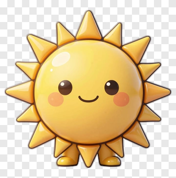 Cartoon Sun With A Happy Face PNG