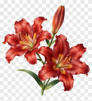 Red Lily Flower Bouquet PNG