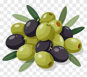 Olive Composition With Green And Black Olives PNG