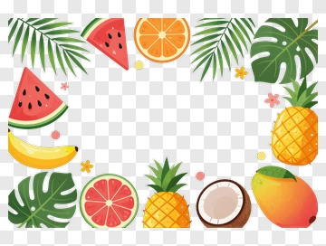 Tropical Fruit Frame PNG