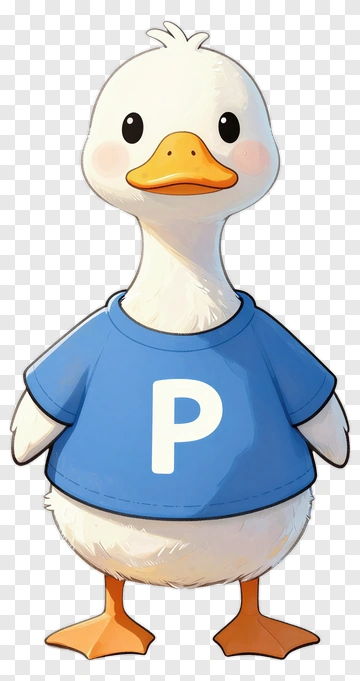 Cartoon Duck Wearing A Blue Shirt PNG