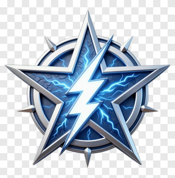 Blue Star With Lightning Bolt PNG