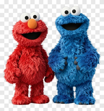Cartoon Characters Elmo And Cookie Monster PNG