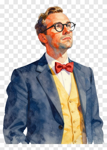 Stylish Man In A Suit With Bow Tie PNG