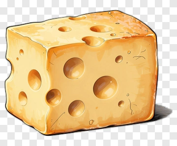 Cartoon Cheese Block PNG