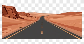Desert Road Landscape PNG