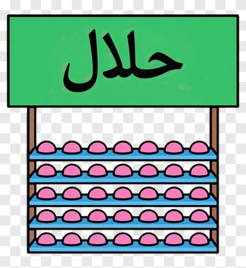 Halal Food Stall With Pink Sweets PNG