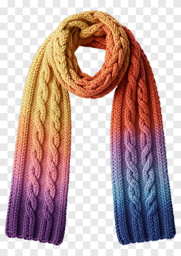 Colorful Knitted Scarf PNG