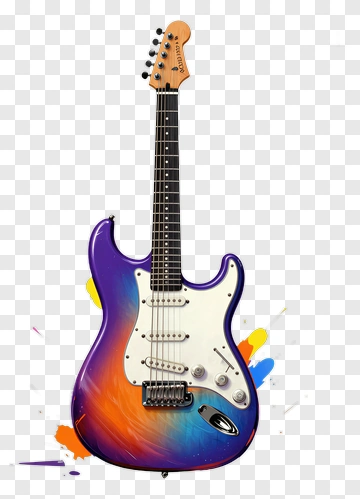 Colorful Electric Guitar PNG