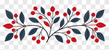 Red Berry And Leaf Floral Arrangement PNG