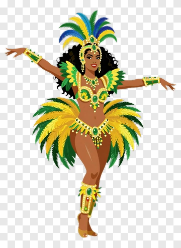 Carnival Dancer In Colorful Costume PNG