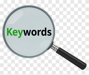 Magnifying Glass Focusing On Keywords PNG