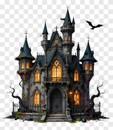 Haunted Castle With Spooky Atmosphere PNG