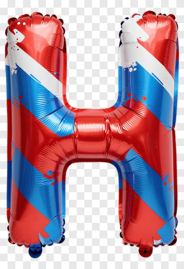 Red And Blue Balloon Letter H PNG