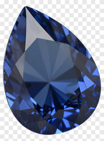 Blue Teardrop Gemstone PNG