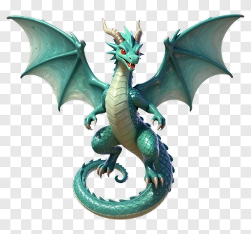 3D Dragon With Spreading Wings PNG