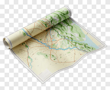 Detailed Geographic Map PNG