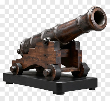 Wooden Cannon On A Stand PNG