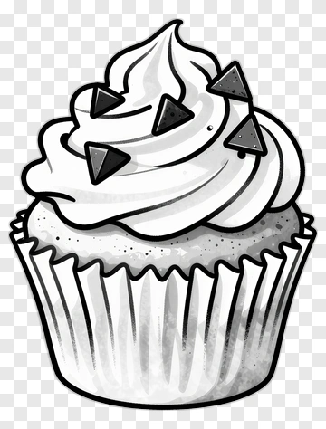 Black And White Cupcake With Chocolate Toppings PNG