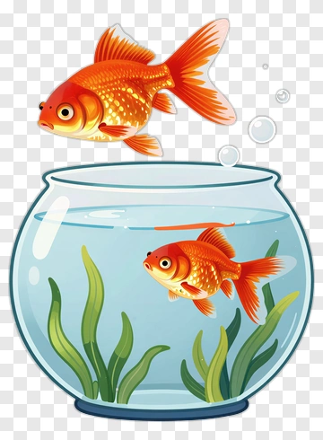 Goldfish In A Bowl PNG