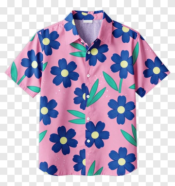 Floral Short Sleeve Shirt PNG