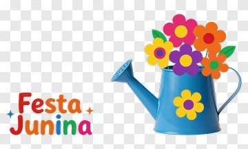Colorful Watering Can With Flowers For Festa Junina PNG