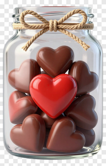 Jar Of Heart-Shaped Chocolates PNG