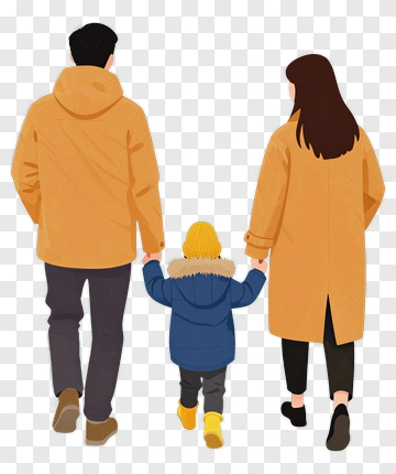 Family Walking Together PNG
