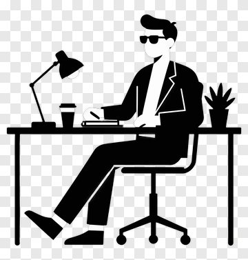 Businessman Sitting At A Desk PNG