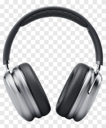 Silver Wireless Headphones PNG