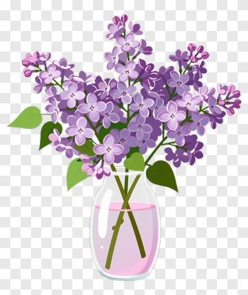 Lilac Flower Bouquet In A Vase PNG