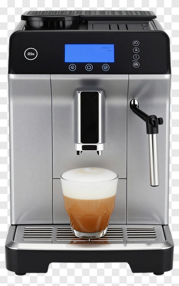 Coffee Machine With A Glass Of Latte PNG