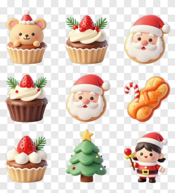 Christmas Treats And Characters PNG